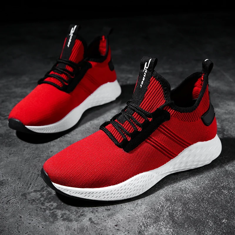

shoes men 2019 fly woven sneakers men shoes Korean version of the trend of red shoes fashion men's casual tide shoes breathable