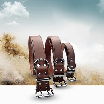 

Solid PU Leather Soft Colorful Pet Dog Collar for Small or Large Dogs Adjustable Neck Strap Safe Pet Collar