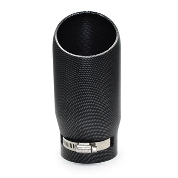 

1 pcs universal tip for all car aluminum mufflers black carbon look tailpipe for universal