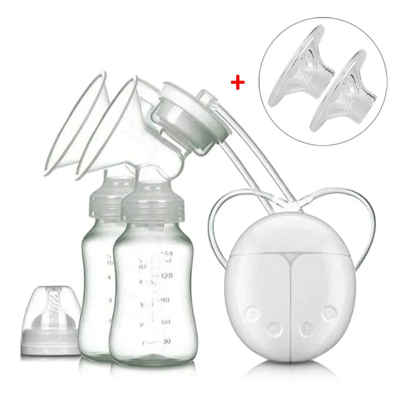 

Electric Breast Pump with Milk Bottle Lactation Suck USB Breast Enlargement Pump with Message Heating Pads Feeding Nipples