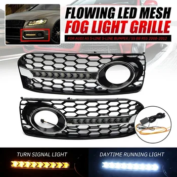 

2Pcs Front Grilles Bumper Fog Light Grille Lower Side Honeycomb with DRL Grille for A5 S5 2 Door Coupe 2008-2012 RS5 B8 8T0
