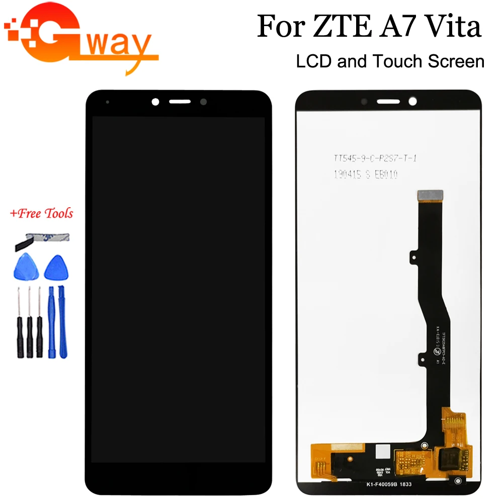 

100% Tested Black 5.45" For ZTE Blade A7 Vita LCD Display and Touch Screen Digitizer AssemblyFor ZTE A7 Phone Spare Parts +Tools