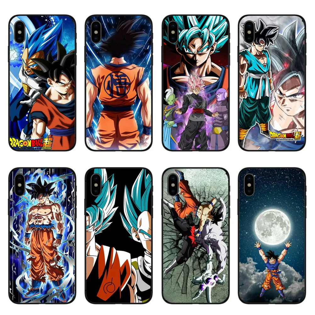 Чехлы для телефонов Dragon Ball DragonBall z мягкий чехол из ТПУ iPhone X 10 goku 5S SE 6 6S 7 8Plus Черный