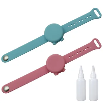 

2pc Hand Sanitizer Dispensing Portable Silicone Bracelet Wristband Adult Kid Liquid Wristband Hand Dispenser Handwash Gel