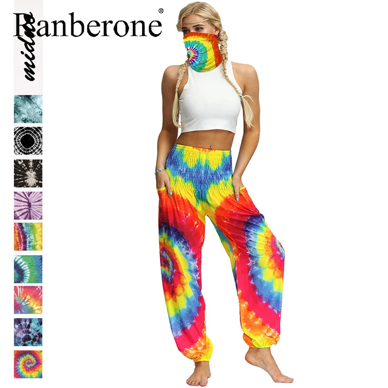 Спортивные штаны Tie Dye с 3D принтом модные в стиле Харадзюку цветные