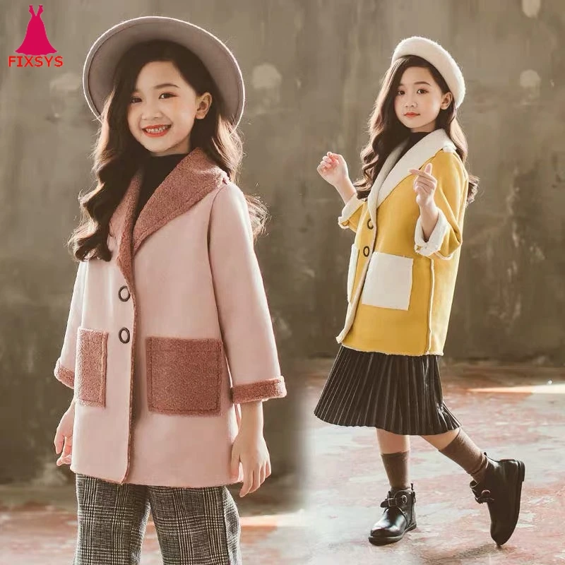 2020 New Autumn Winter Jacket Girls Coats Fleece Warm Kids Long Outerwear Fashion Children's Clothing 8 9 10 11 12 Years | Детская