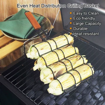 

New Barbecue Grill Basket Non-stick Metal Corn Holder for Grill Barbecue Corn Grilling Basket BBQ Accessories Grill Accessories