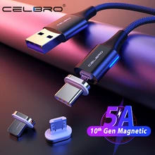 Магнитный usb-кабель для зарядки 5A/3A Tipe c mi cro Usb Cavo Magnetico быстрое зарядное устройство магнитный кабель для xiaomi mi a3 huawei