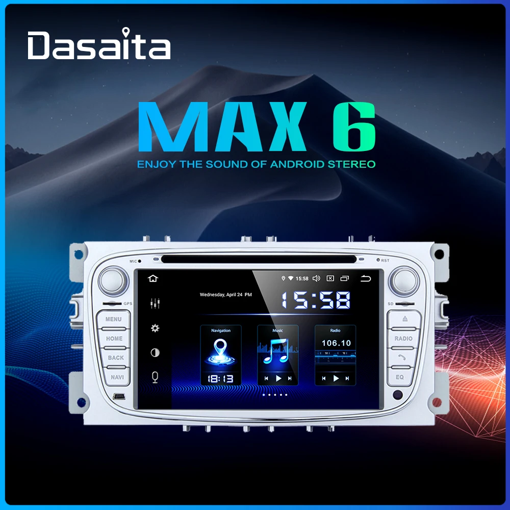 Discount Dasaita Car DVD Player 7" DSP 2 din Android 9.0 Radio for Ford Focus 2 S-max Mondeo C-max Galaxy Bluetooth GPS Navigator TDA7850 0