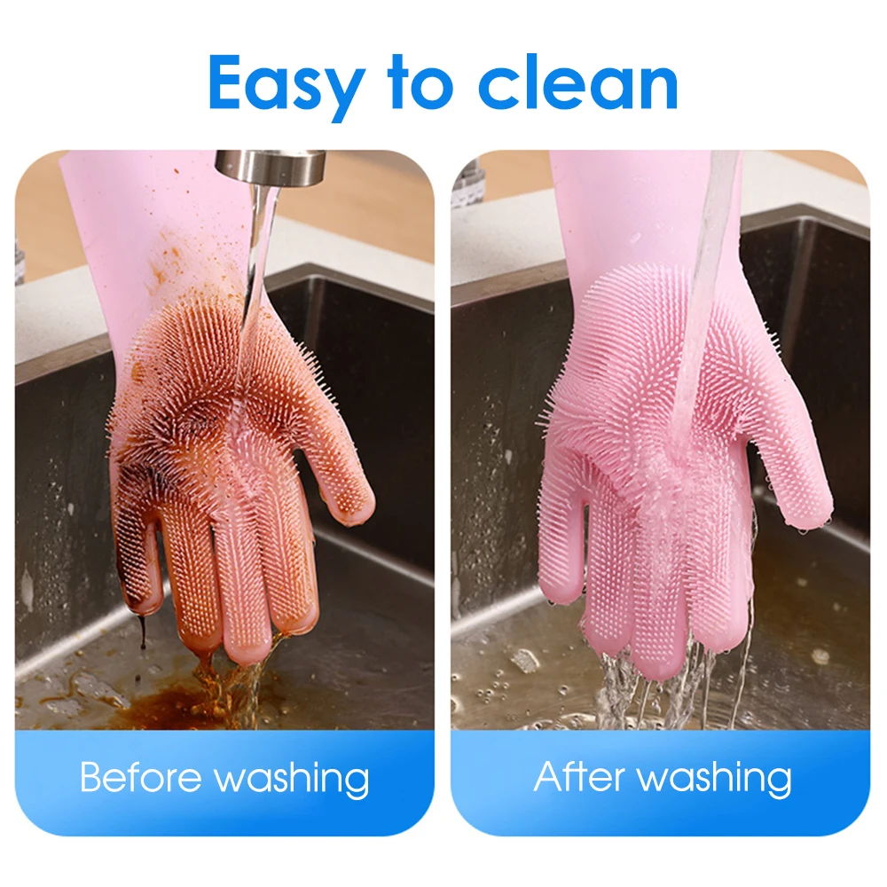 1 пара перчатки для мытья посуды кухонные силиконовые перчатки для чистки Волшебные силиконовые перчатки для мытья посуды щетка для домашнего хозяйства перчатки