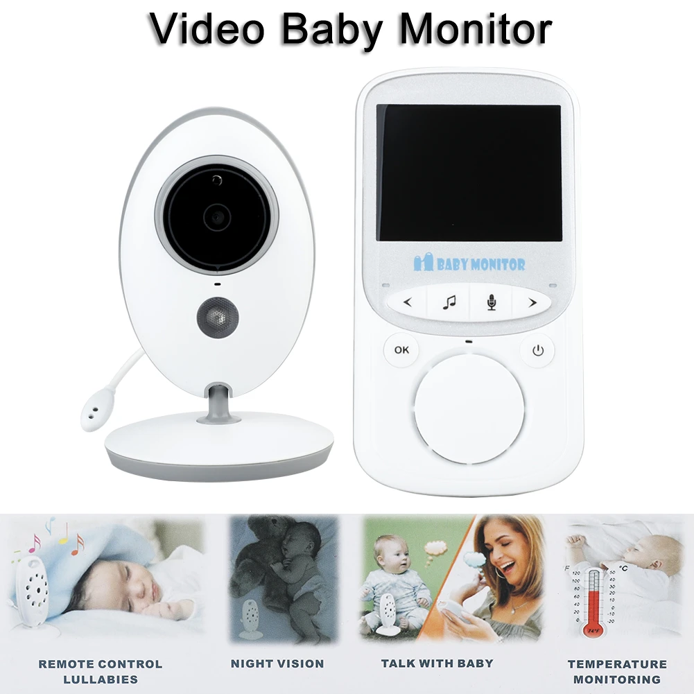  Wireless LCD Audio Video Baby Monitor di Visione Notturna Radio Musica Citofono IR 24h Macchina Fot