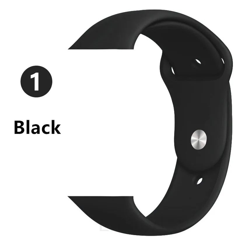 Черный Новинка, стильный ремешок для Apple Watch, ремешок 38 мм, 42 мм, умные силиконовые зеленые часы, горячая распродажа, спортивный ремень, браслет, ремешок для часов - Цвет: Черный