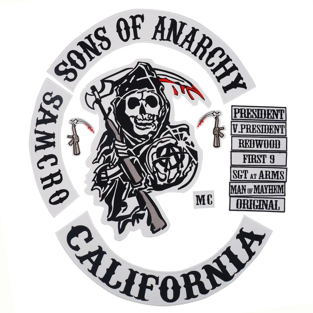 2015 Asli Anak Jaket Kembali Bordir Anarchy Biker Rider Patch Dukungan Bordir Biker Patch Lencana 14 Buah Banyak Tambalan Aliexpress