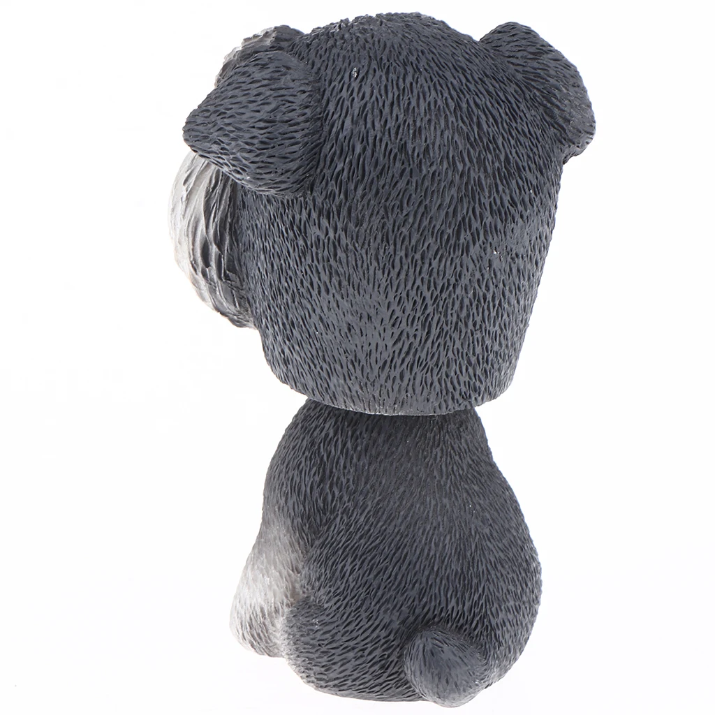 Cute Resin Schnauzer Bobbing Head Dog Puppy Bobble Head Auto Car Dashboard Decors Ornaments Toys
