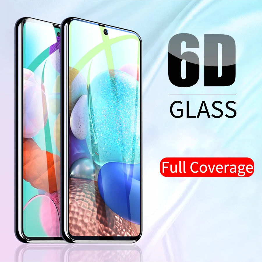 6D Full Glue Cover Tempered Glass For Samsung Galaxy A51 A71 A31 A41 A11 M31s M21 M31 A21s Note 10 S10 Lite Screen Proetctor | Мобильные