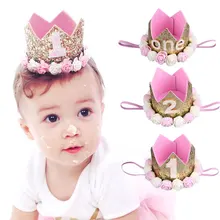 Детская лента для волос в европейском и американском стиле, украшение для волос в виде короны, детский головной убор на день рождения, вечеринку, фотосессию, детские головные уборы за рубежом
