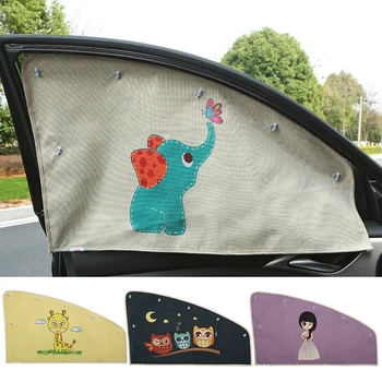 

1PCS Universal Original Cartoon Summer Adjustable Sunscreen Baby Solar UV Protection Sunshade Curtain For Car Front Side window