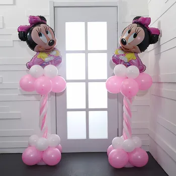 

32 Pcs /lot Mickey Minnie Foil Balloon Set Cartoon Balloon Column 2.8g Latex Balloons Baby Shower Happy Birthday Party Supplies