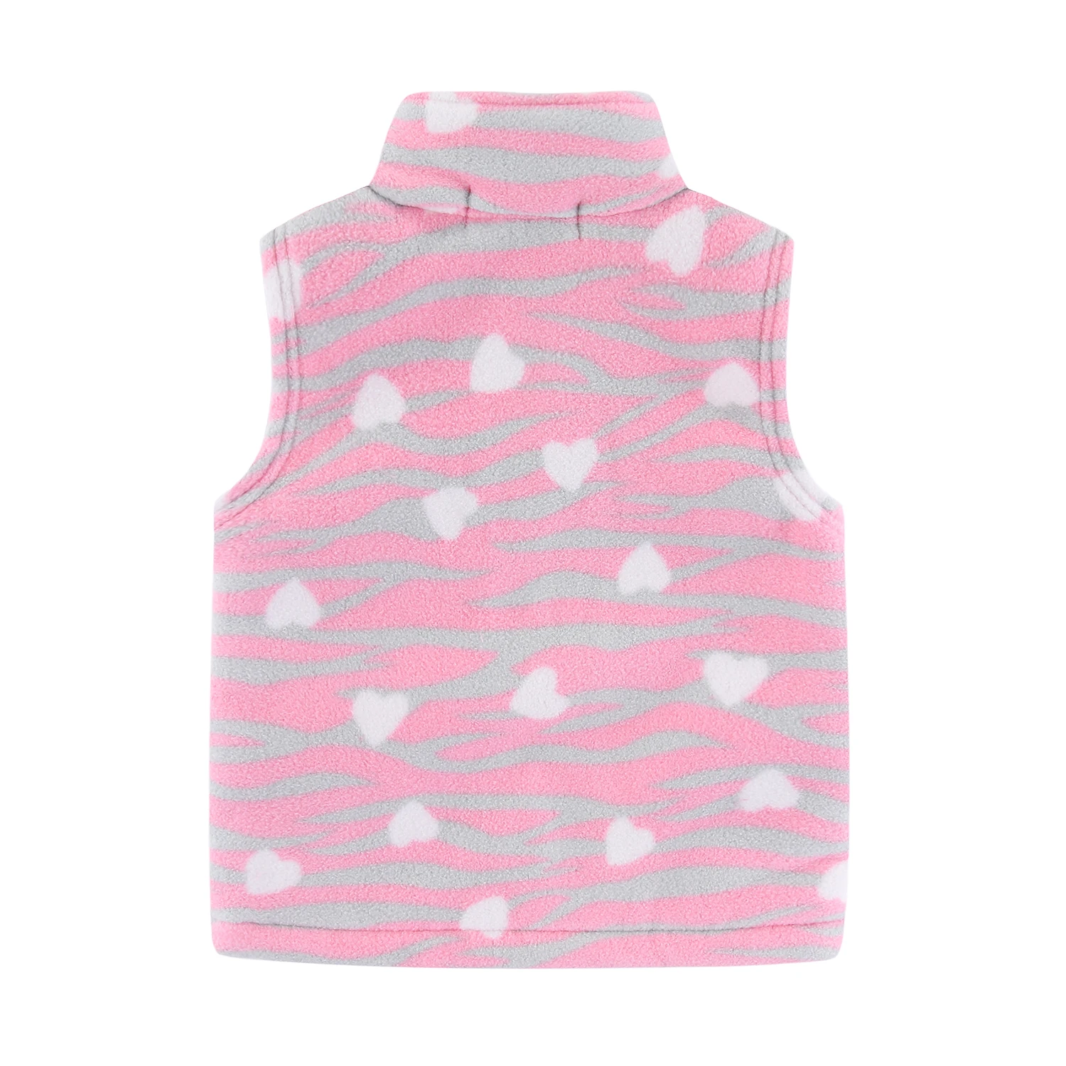 Mudkingdom Girls Vest Jackets Autumn Heavyweight Fleece Thick Warm Kids Outerwear Polka Dots Heart Pattern Coats Girls Clothes