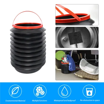 

Outdoor 4L Car Folding Trash Collapsible Water Fishing Bucket Camping Garbage Plastic Bucket Storage Box Container Accessories