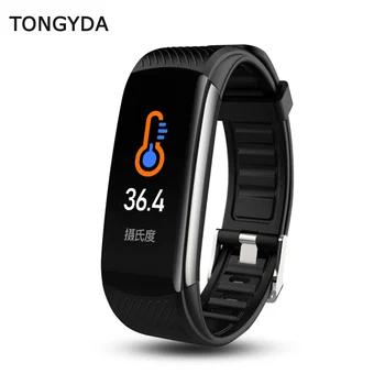 

TONGYDA C6T Body Temperature Smart Band Blood Pressure IP67 Waterproof Sports Bracelet Heart Rate Monitoring Smart Watch