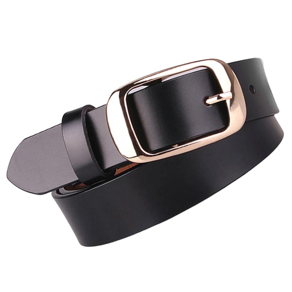 Womens PU Leather Waist Belt Single Prong Buckle Jeans Belts Strap 1.1