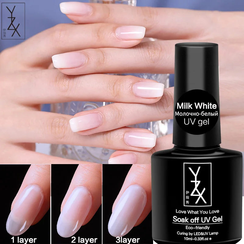 YZX 40 мл гель uv Vernis лак для ногтей набор красный черный серебряный молочный белый блестящий цвет шампанского Золото Блестки лак для ногтей маникюр