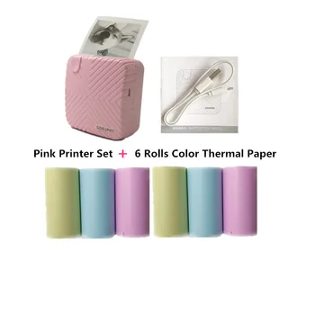 

GOOJPRT Fashion Stripes P6 Wireless Bluetooth 4.0 Thermal Photo Printer Inkless Printers A6 Peripage App. & Color Paper Stickers