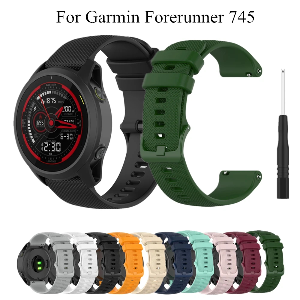 

22mm Watch Band For Garmin Forerunner 745 Silicone Bracelet Quick Release Watch Strap For Garmin Forerunner745 Wristband