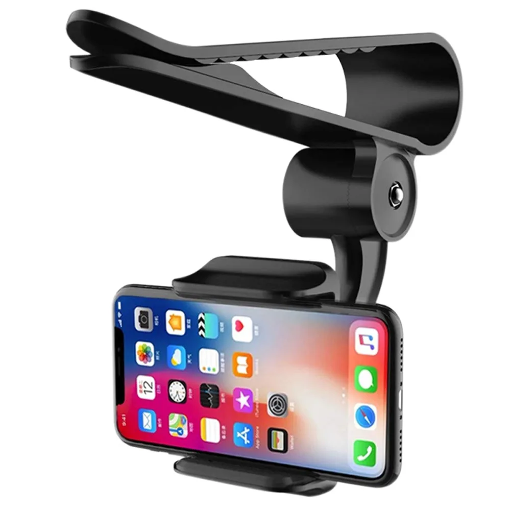 

Sun Visor Car Cell Phone Holder 360 Rotating Car Mount Bracket for Universal Smartphones LB88