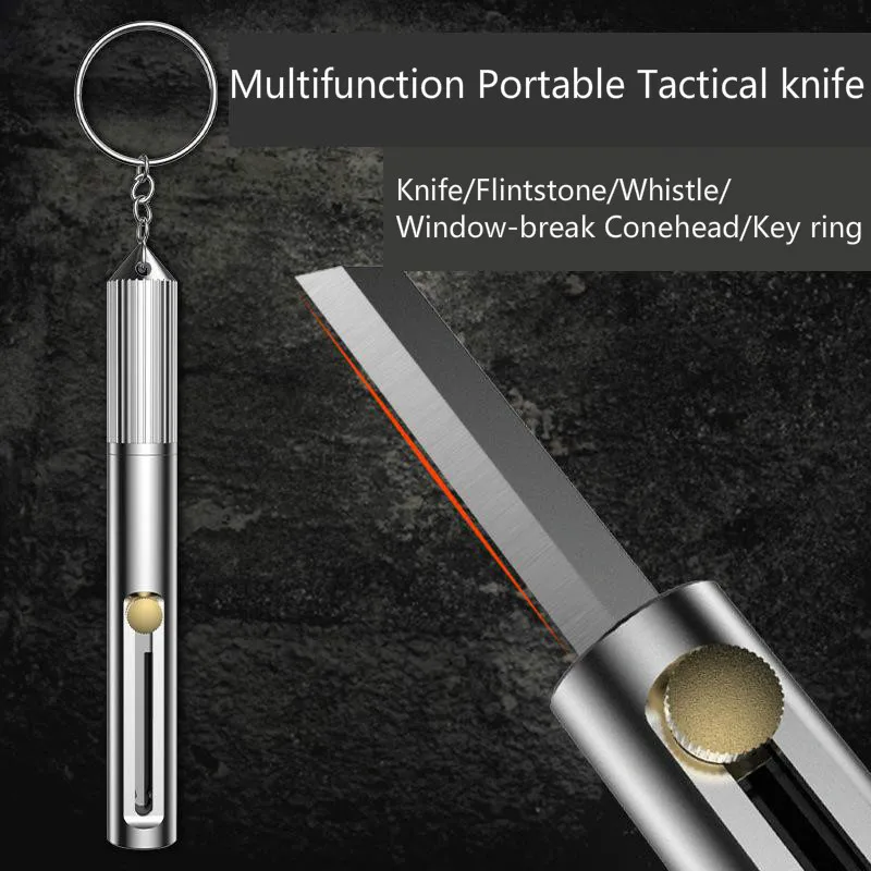 

Stainless Mini Portable Multi-function Knife With Whistle Emergency Cone-head Cute Box Paper Cutters For Home Best Gift Tool
