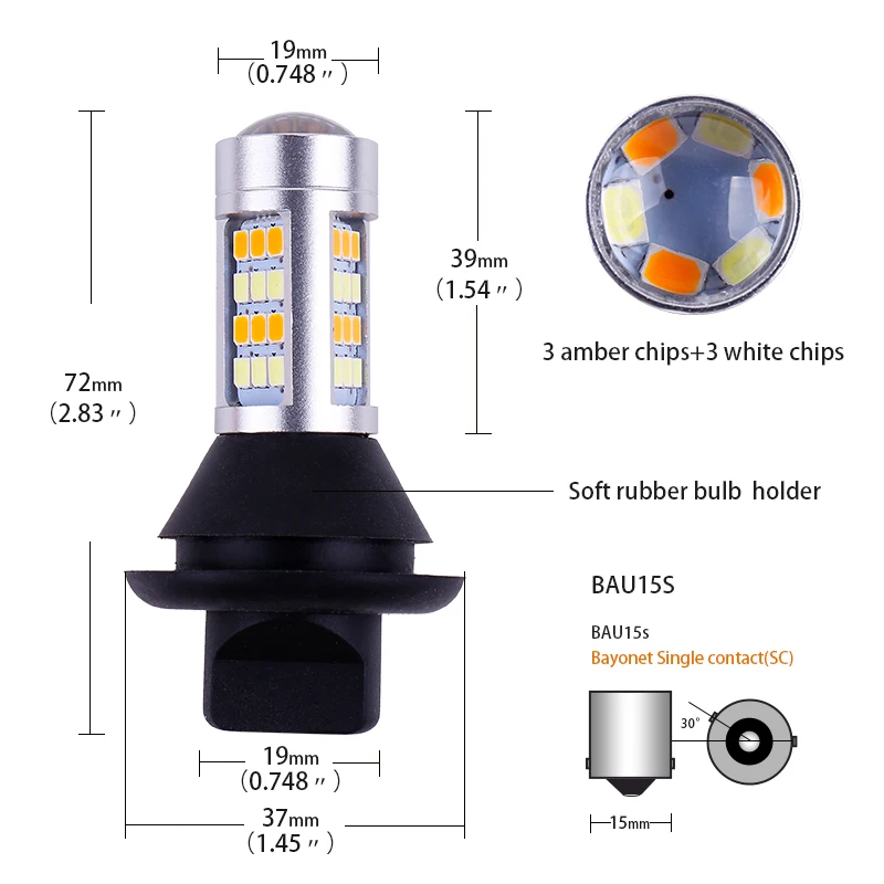 2 шт. p21w py21w w21w T20 7440 42LED Bau15s ba15s 1156 Canbus LED DRL бег светильник s сигнала поворота светильник с двумя режимами для автомобиля светильник Инж