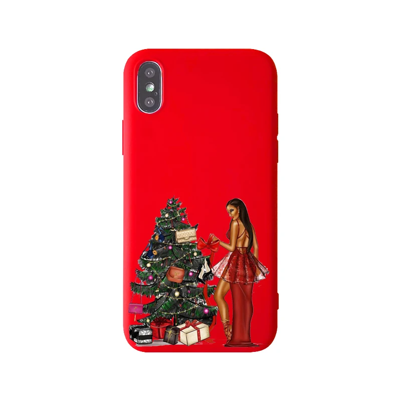 TPU Рождественский матовый чехол для iPhone 11Pro XS Max 7 5 5S SE 6 7Plus XR 6PIUS мягкая термополиуретановая крышка-Чехол - Цвет: TPU