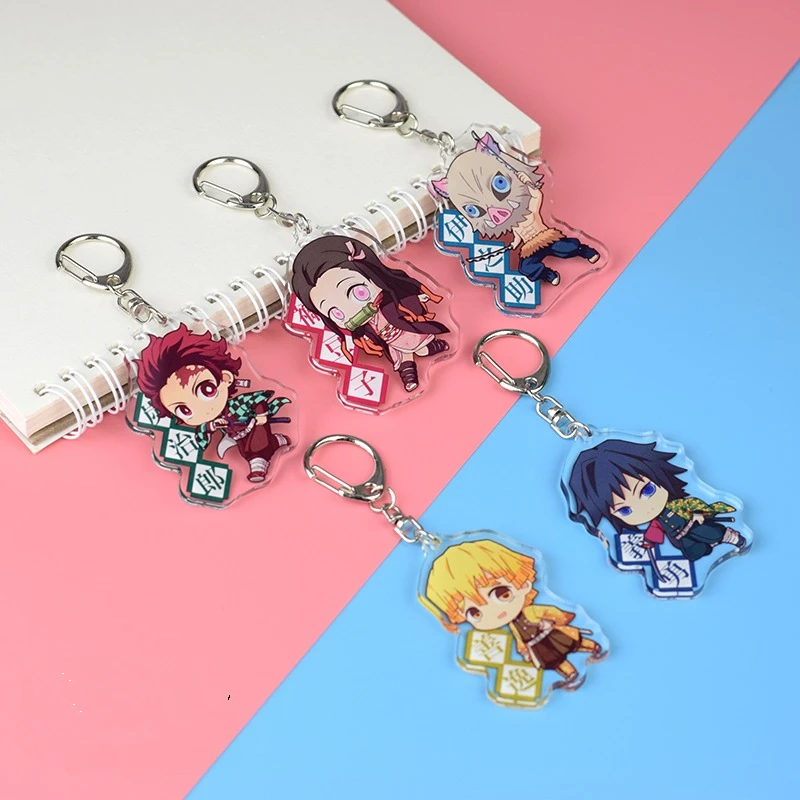 Demon Slayer Kimetsu No Yaiba Anime Acrylic Keychain Tanjirou Key Demon Slayer Kimetsu No Yaiba Anime Acrylic Keychain Tanjirou Key