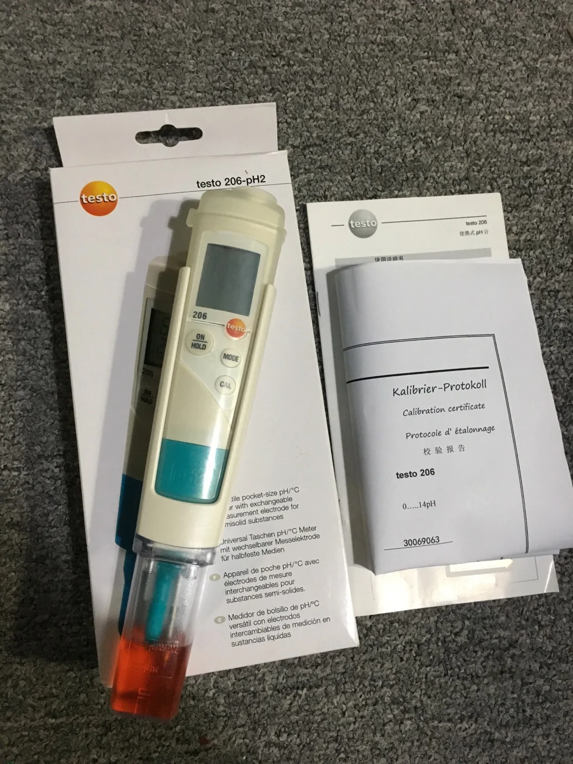 Testo 206-pH2 Semi-Solid IP68 Digital LCD PH Meter 0563 2062