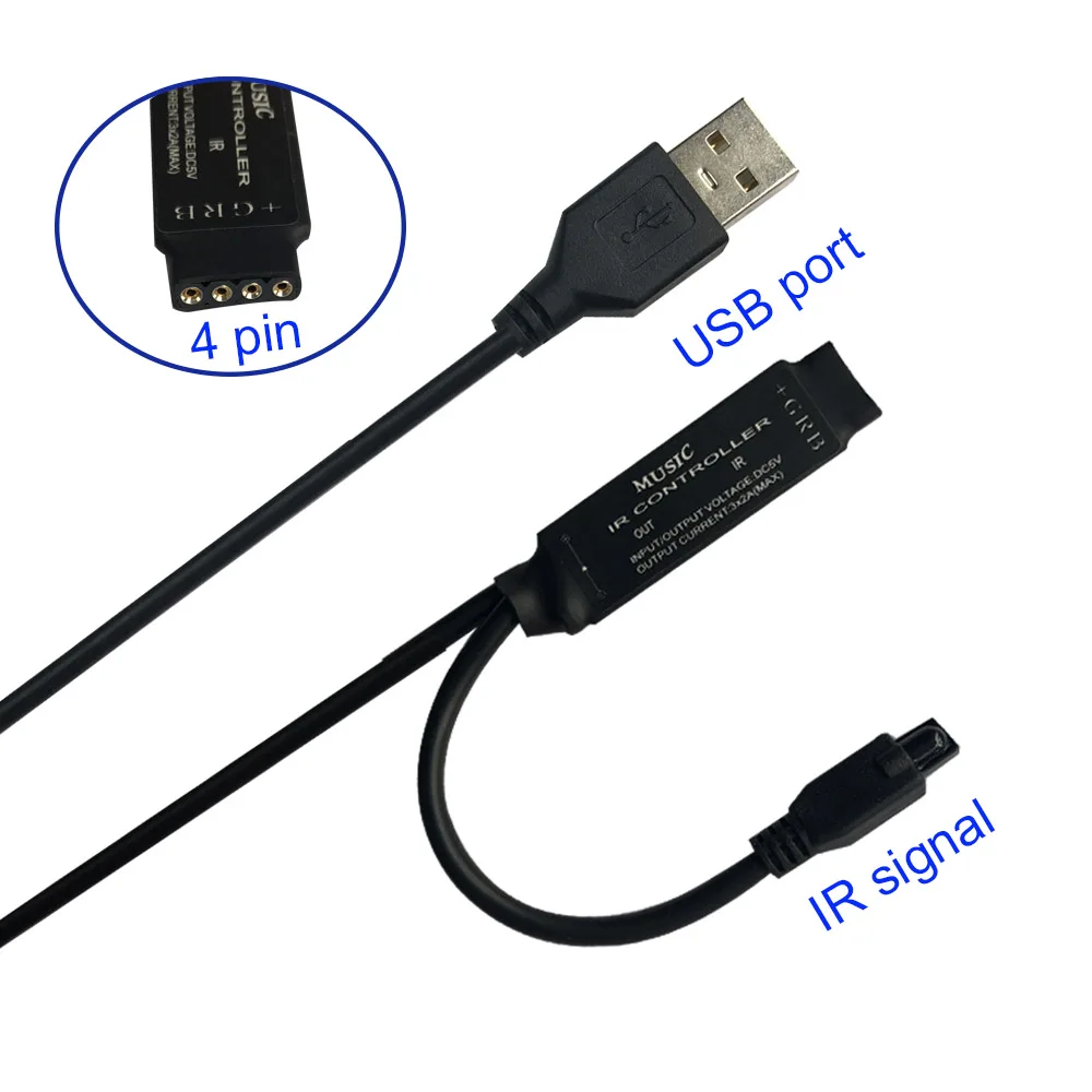 USB RGB контроллер DC5V музыкальный контроллер Мини 20 клавиш ИК пульт дистанционного управления 6A для DC5V 5050 3528 RGB ленточный светильник
