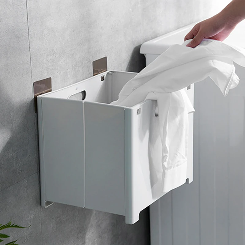 Dirty Laundry Clothes Basket Wall Hang Vertical Indoor Bathroom Storage Box Folding Storage Organizer Dirty Clothes Basket