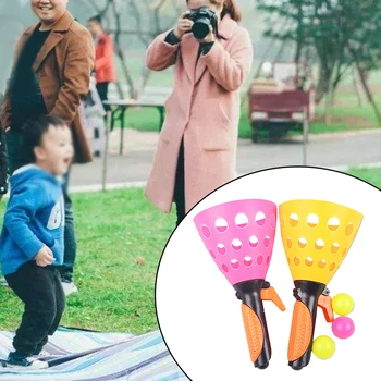 

Children Indoor Outdoor Sports Games Catch Ball Toy Set Random Color Detachable Garden Funny Gift Non Slip Throwing