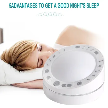 

White Noise Office USB Rechargeable Soothing ABS Nightlight Sleep Sound Machine Travel Music Baby Relaxation Helper Recording