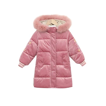 

Girl Clothes Winter Down Jacket Kids Winter Hooded Coat Embroidered Flower Children'S Clothing Winter For Girls 4-12 Years Old