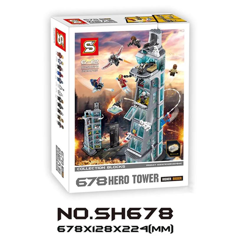 Günstige Neue Verbesserte Version Superhelden Ironman Legoinglys Marvel Avenger Turm Fit Avengers Geschenk Baustein Ziegel Kinder Geschenk Spielzeug