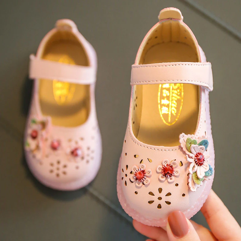 children's shoes for high arches 2022 Spring and Autumn Girls PU Leather Shoes Hollow Cute Princess Shoes Baby New Children's Dance Shoes Baby Girls Single Shoes best children's shoes