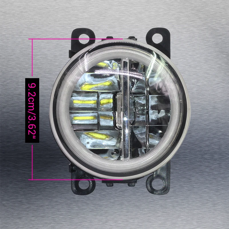 Cawanerl Car H11 LED Lamp Front Fog Light + Angel Eye Daytime Running Light DRL 4000LM 12V For Dodge Promaster 1500 2500 3500