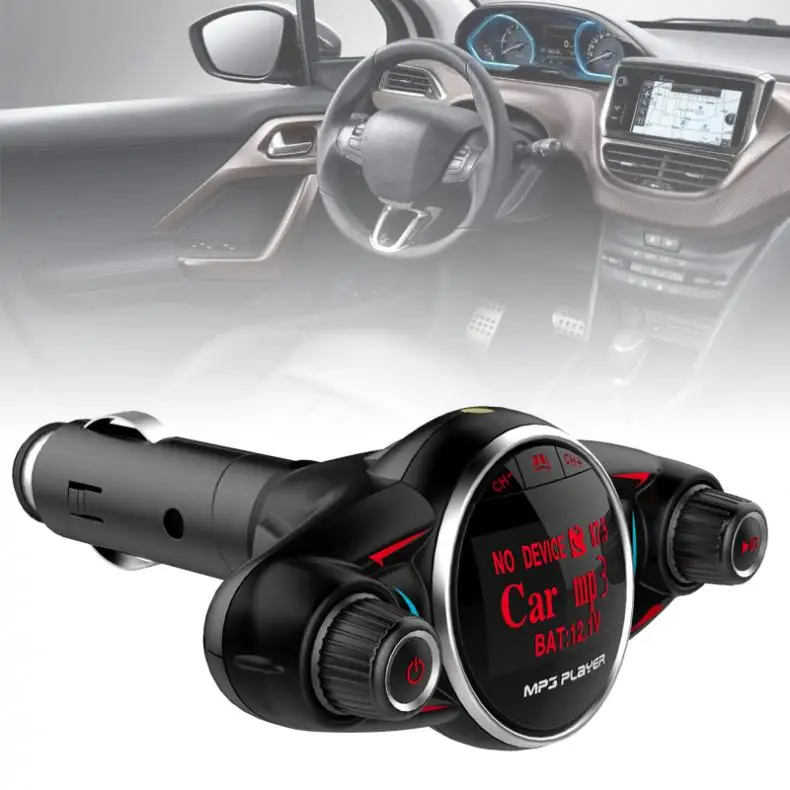 Двойной USB Bluetooth fm-передатчик Handsfree Аудио Автомобильный MP3-плеер беспроводной в автомобиле fm-модулятор с ЖК-дисплеем/быстрая зарядка