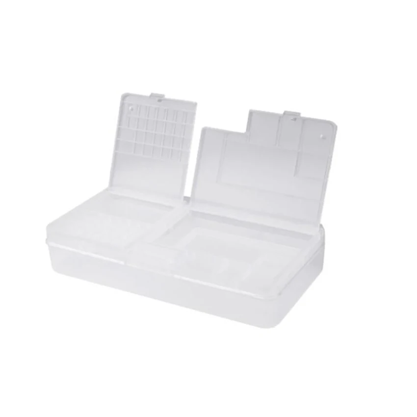 Clear Plastic Organizer Container Storage Box Double Layer Component Systainer Box for Mobile Phone Repair, Screws,Jewelry Beads