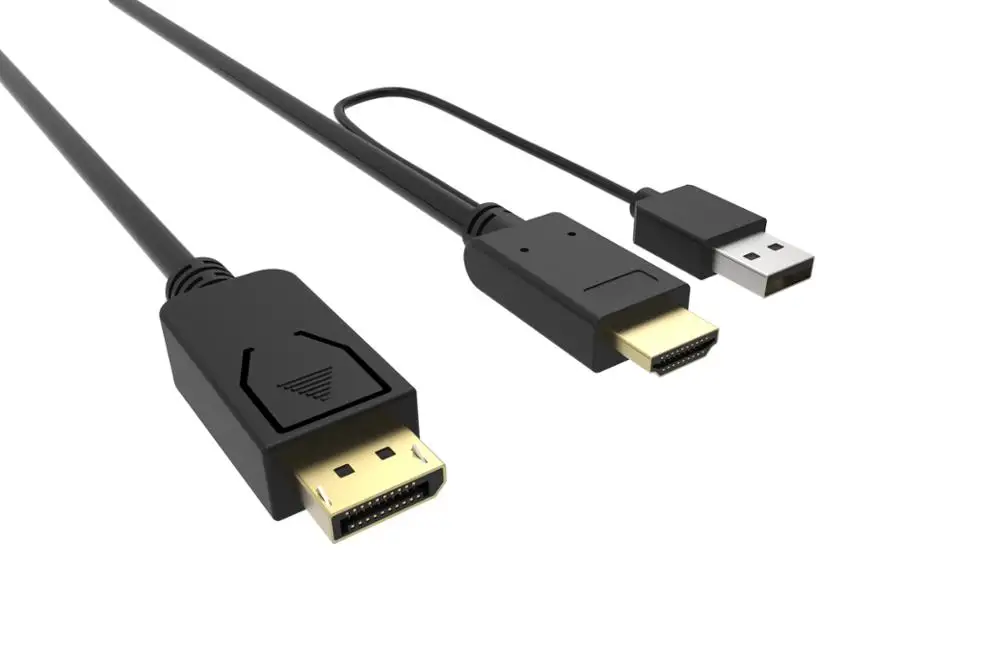 Удлинитель hdmi кабель UHD 4K hdmi в dp конверсионная линия с USB 2,0 мощность для hdmi PC дисплей для ноутбука - Цвет: hdmi to dp male