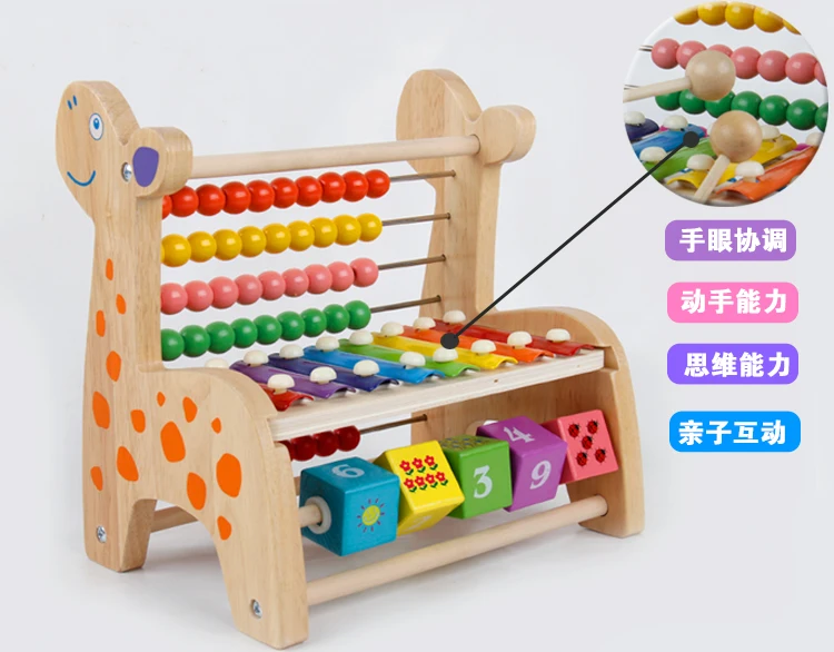 Игрушка для детей раннего возраста, обучающий браслет из бисера, игрушка из бисера, деревянная игрушка для детей 1-2-3 лет, для маленьких девочек, мульти-развлечение