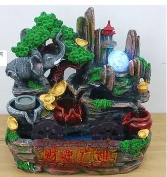 

Fishbowl Resin Rockery Water Fountain Finance Source Wide Intake Geomantic Wheel Arrangement Creative Home Decoration Crafts Hom