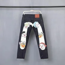 Fushen pantalones vaqueros para hombre, Jeans informales de cintura media recta, talla grande M, para las cuatro estaciones, 2020