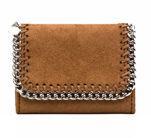 

Personality Punk Style Short Wallet Women Fashionable Card Holder Chains Wallets Maiden Coin Pocket Purse Carteira DF215